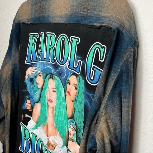 Upcycled Bichota Long Sleeve Flannel - Picture 3 of 10